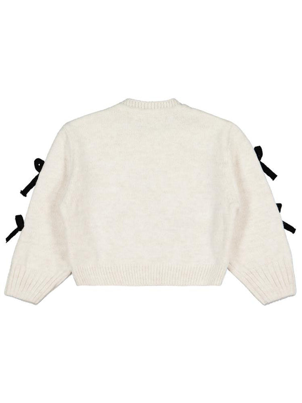 Civil Girls Fiyonk Aksesuarlı 2-5 Yaş Kazak - Ekru