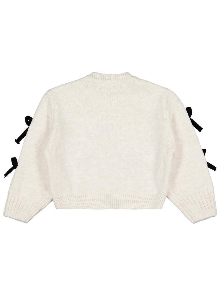 Civil Girls Fiyonk Aksesuarlı 2-5 Yaş Kazak - Ekru