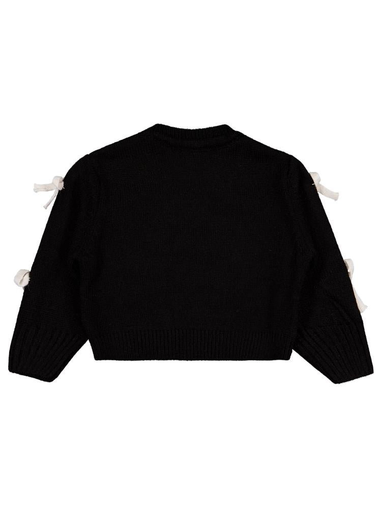 Civil Girls Fiyonk Aksesuarlı 2-5 Yaş Kazak - Siyah