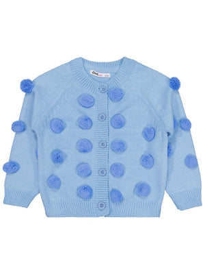 Civil Girls Ponponlu 2-5 Yaş Hırka - Mavi