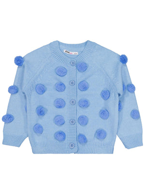 Civil Girls Ponponlu 2-5 Yaş Hırka - Mavi