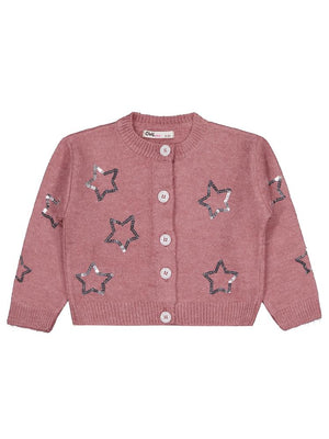Civil Girls Pullu Yıldız Nakışlı 2-5 Yaş Hırka - Pembe