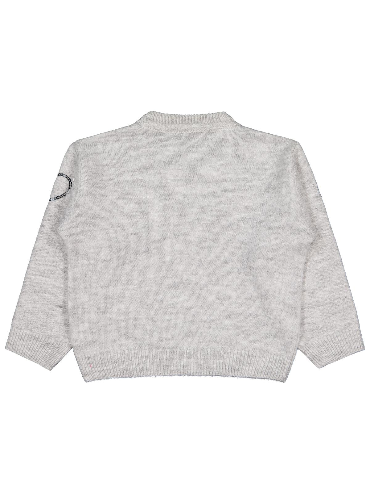 Civil Girls Pullu Kalp Nakışlı 6-9 Yaş Kazak - Gri