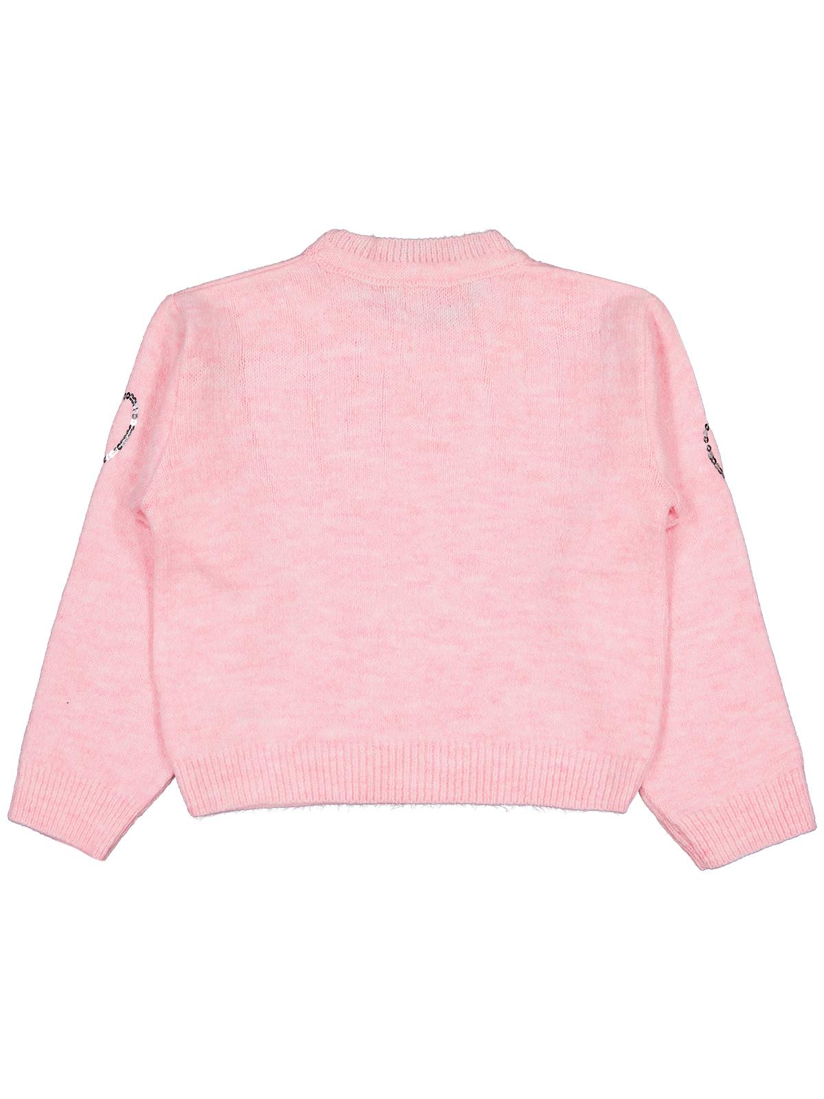 Civil Girls Pullu Kalp Nakışlı 6-9 Yaş Kazak - Pembe