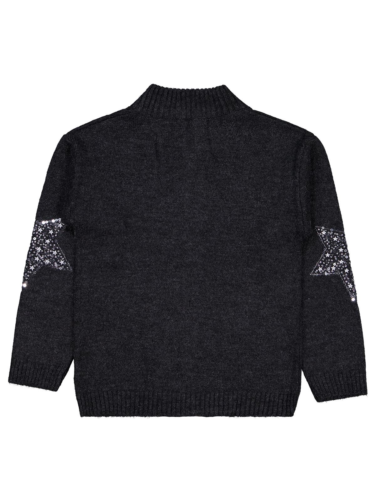 Civil Girls Yıldızlı Taş Baskılı 10-13 Yaş Hırka - Siyah