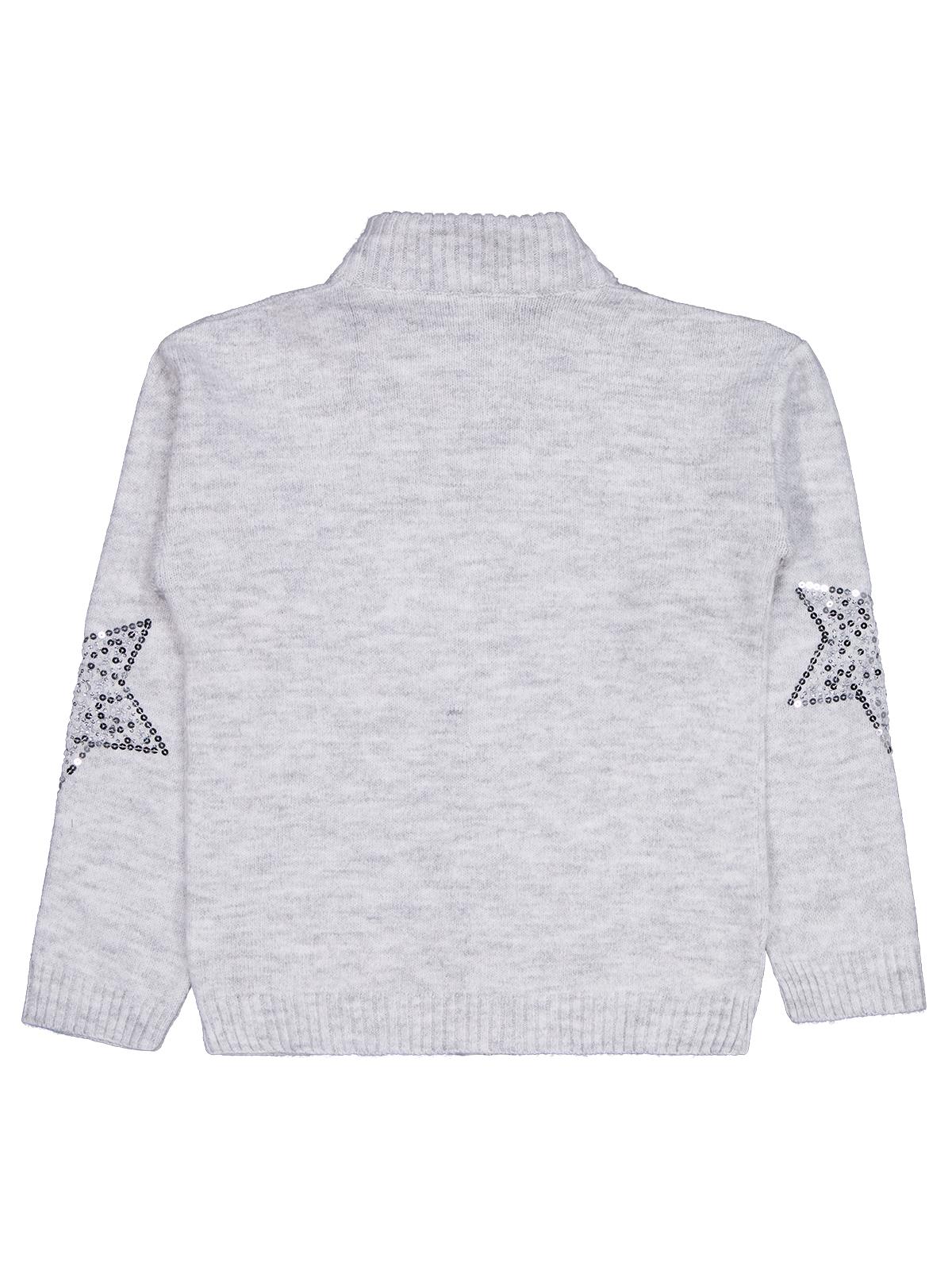 Civil Girls Yıldızlı Taş Baskılı 10-13 Yaş Hırka - Gri