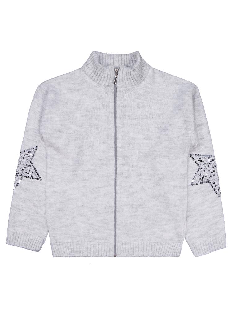 Civil Girls Yıldızlı Taş Baskılı 10-13 Yaş Hırka - Gri