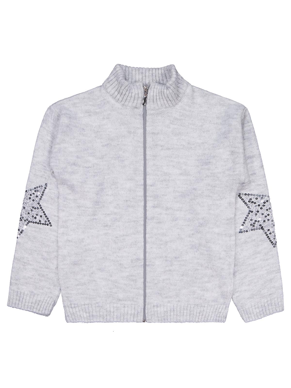 Civil Girls Yıldızlı Taş Baskılı 10-13 Yaş Hırka - Gri