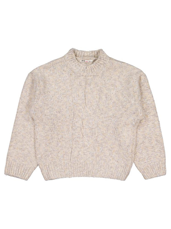 Civil Girls Örgü Desenli 10-13 Yaş Kazak - Gri