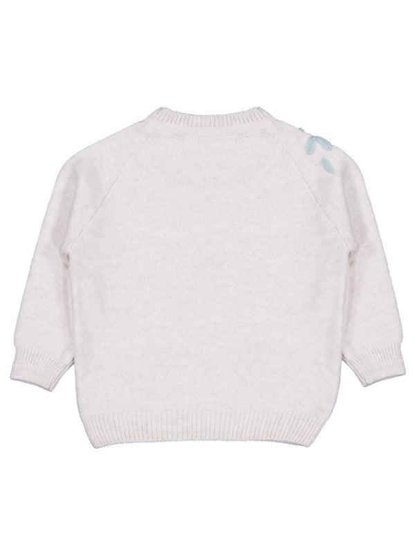 Civil Girls Çiçek Nakışlı 2-5 Yaş Kazak - Bej