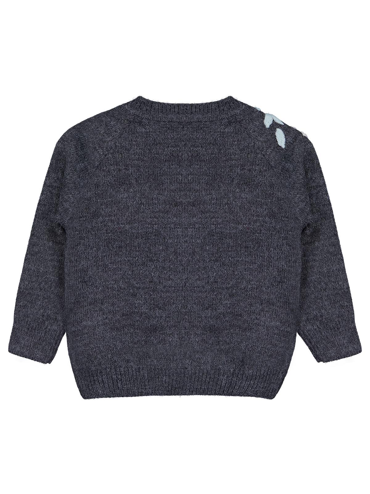 Civil Girls Çiçek Nakışlı 2-5 Yaş Kazak - Gri