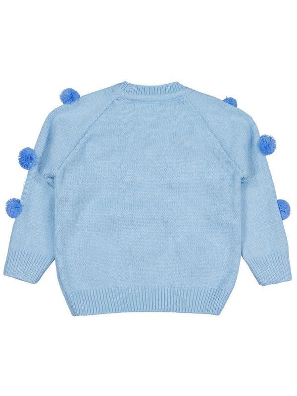 Civil Girls Ponponlu 2-5 Yaş Kazak - Mavi