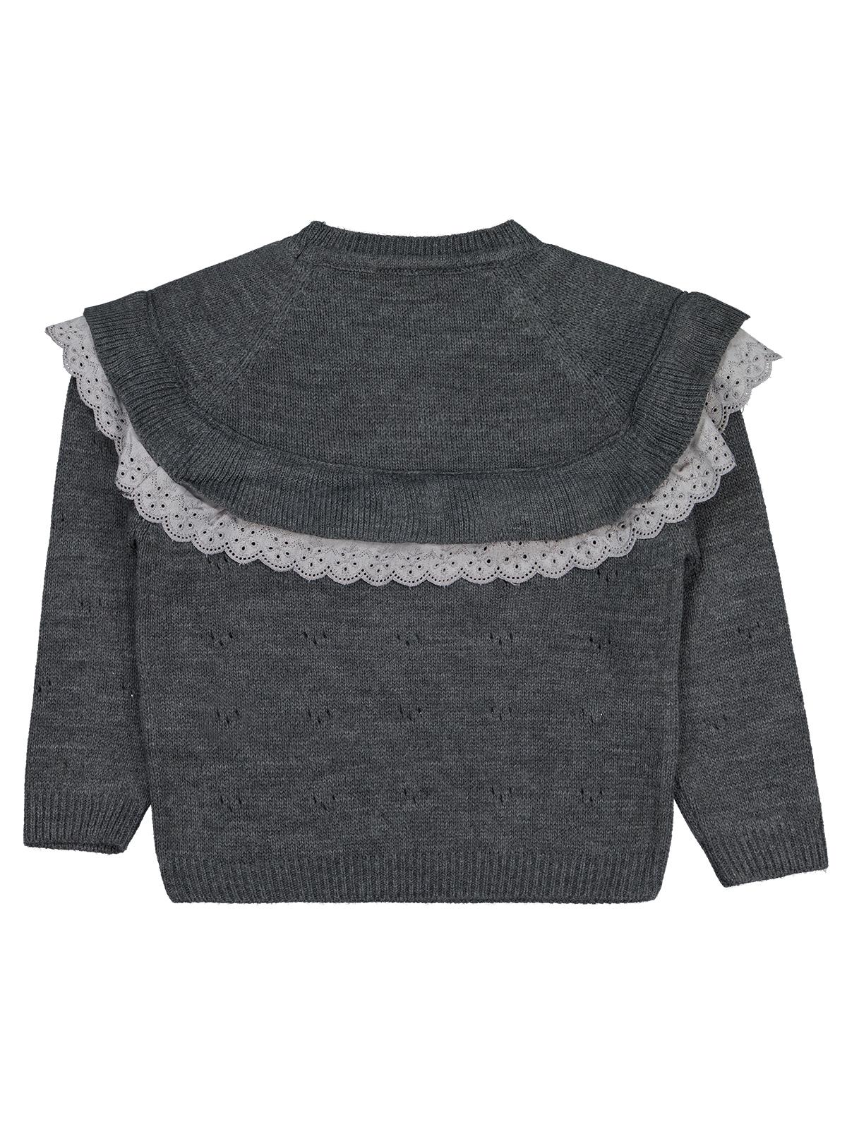 Civil Girls Roba Fırfırlı 6-9 Yaş Kazak - Gri