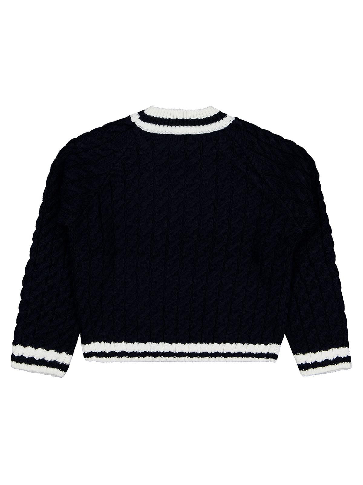 Civil Girls Yaka Çizgili 10-13 Yaş Kazak - Lacivert