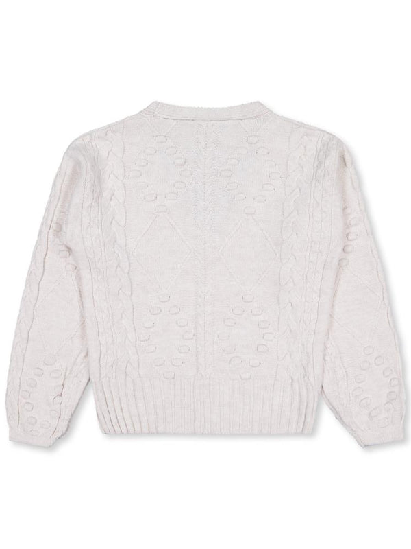 Civil Girls Nohut Desenli 10-13 Yaş Hırka - Bej