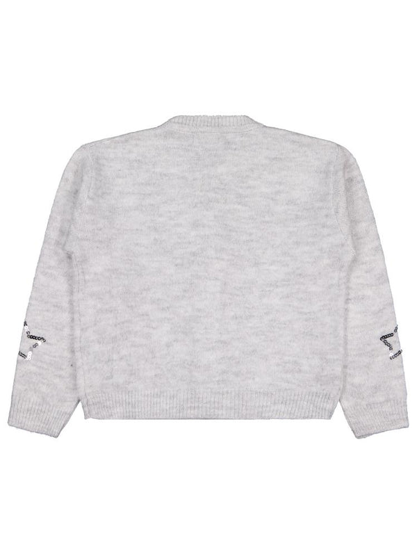 Civil Girls Pullu Yıldız Nakışlı 6-9 Yaş Hırka - Gri