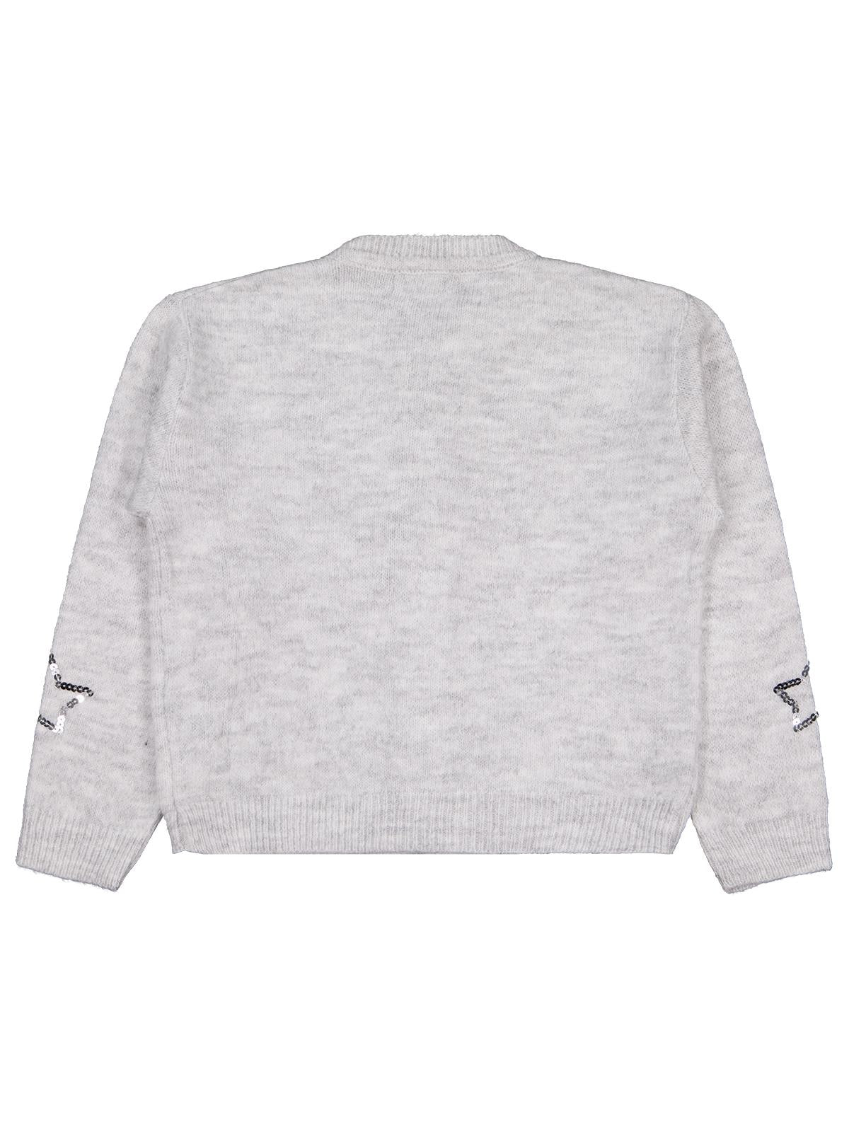 Civil Girls Pullu Yıldız Nakışlı 6-9 Yaş Hırka - Gri