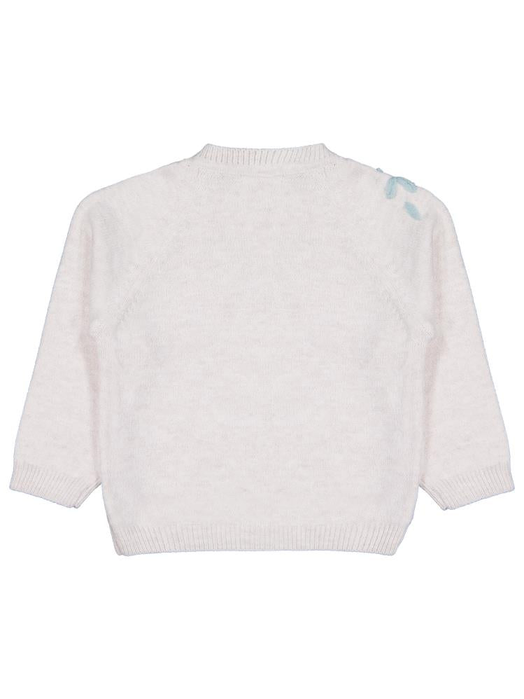 Civil Girls Çiçek Nakışlı 6-9 Yaş Kazak - Bej