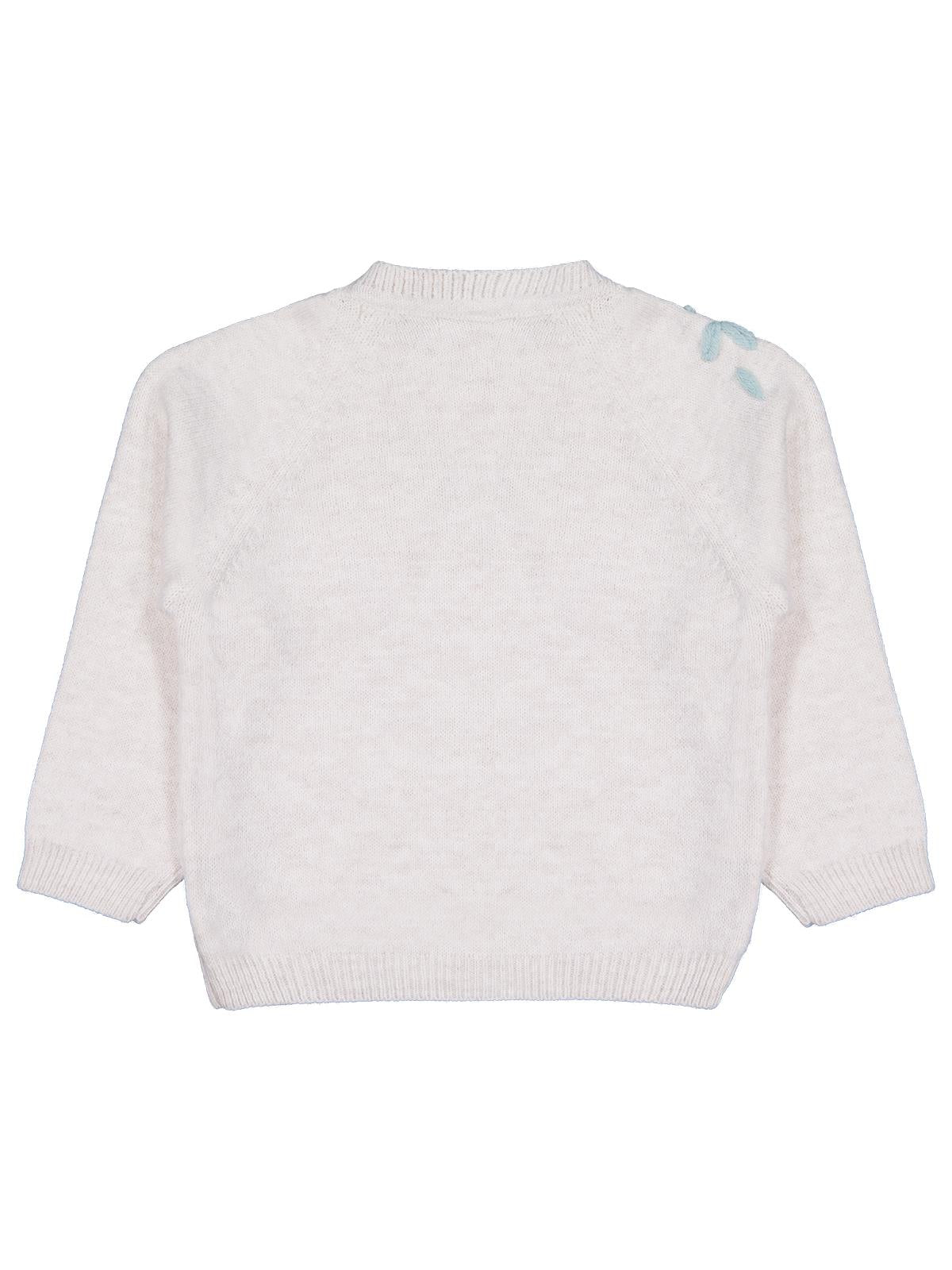 Civil Girls Çiçek Nakışlı 6-9 Yaş Kazak - Bej