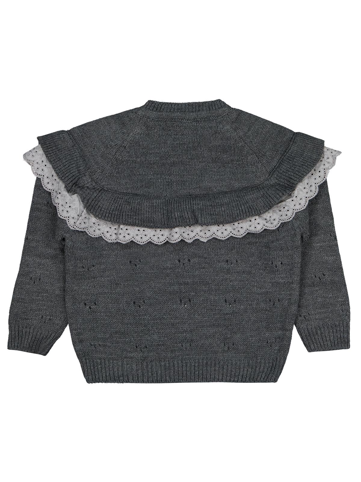 Civil Girls Roba Fırfırlı 2-5 Yaş Kazak - Gri