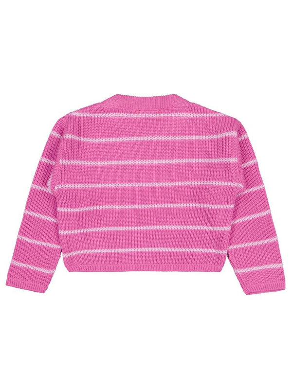 Civil Girls Çizgili 6-9 Yaş Kazak - Pembe