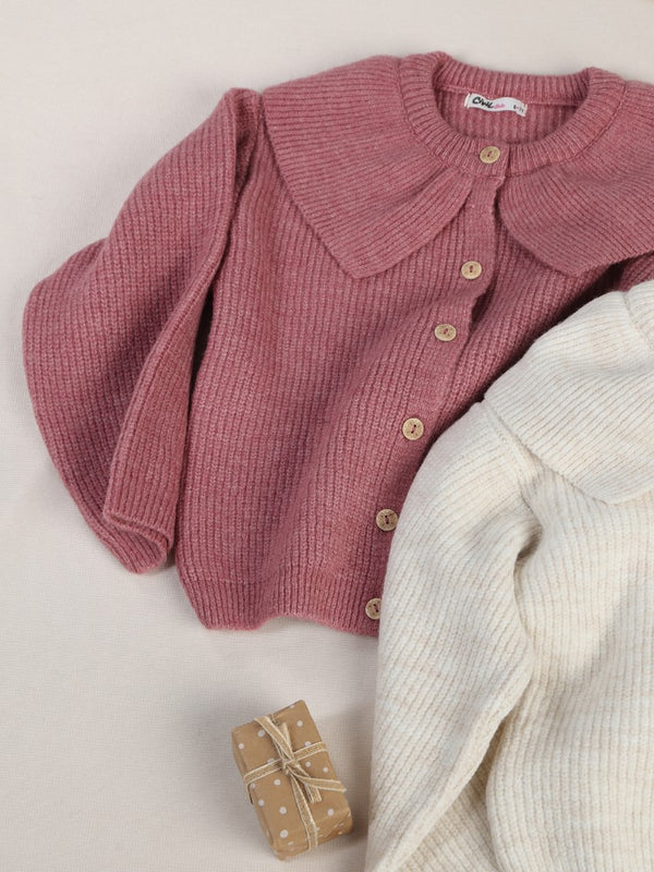 Civil Girls Yakalı 6-9 Yaş Hırka - Pembe