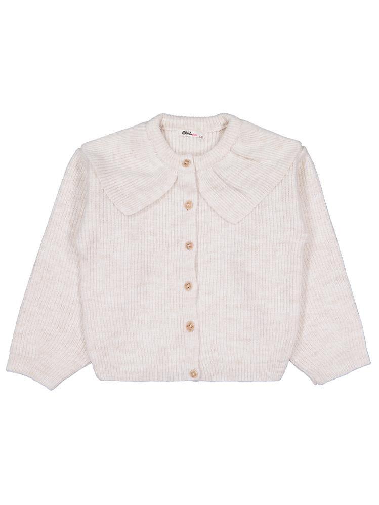 Civil Girls Yakalı 6-9 Yaş Hırka - Bej