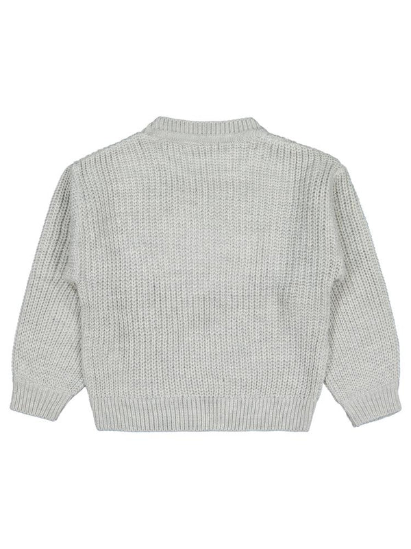 Civil Girls Fiyonk Nakışlı 2-5 Yaş Kazak - Gri