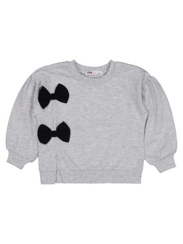 Civil Girls Fiyonk Aksesuarlı 2-5 Yaş Takım - Gri