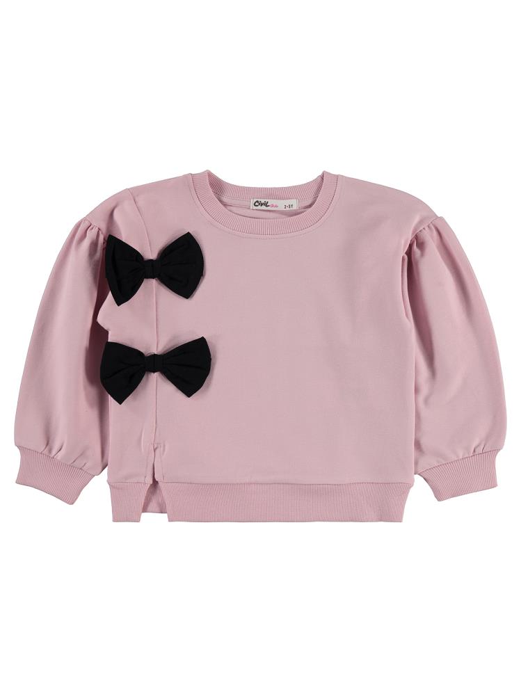 Civil Girls Fiyonk Aksesuarlı 2-5 Yaş Takım - Pudra