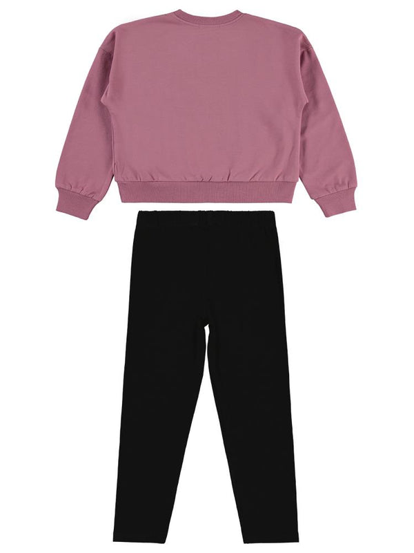 Civil Girls Paris Taş Baskılı 6-9 Yaş Takım - Pembe