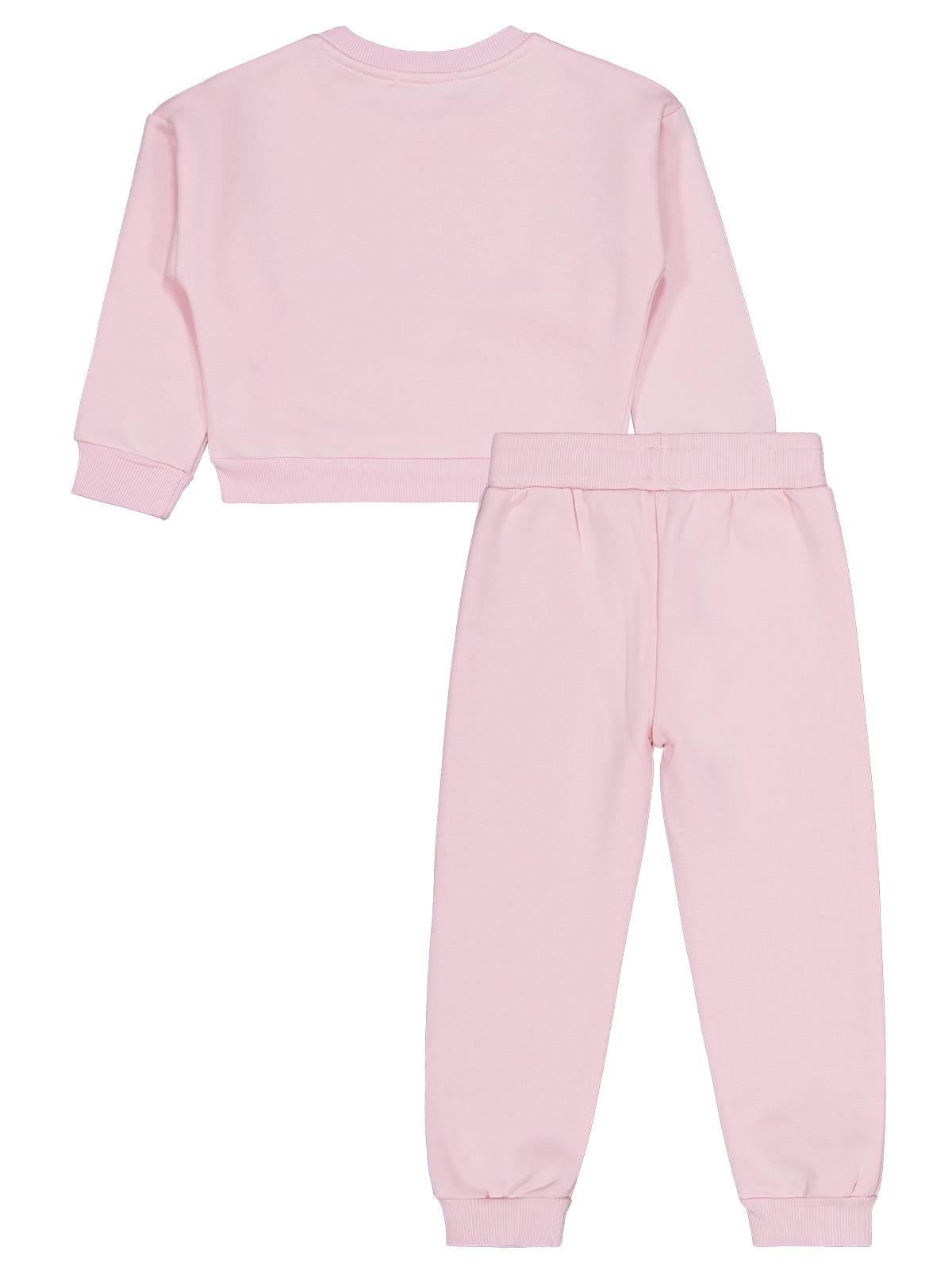Civil Girls Paris Baskılı 2-5 Yaş Eşofman Takımı - Pudra