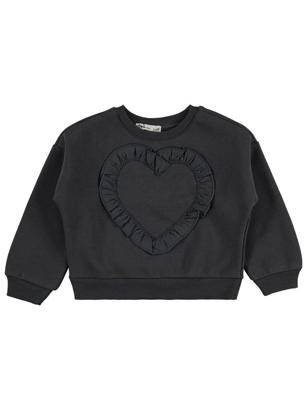 Civil Girls Kalp Baskılı 2-5 Yaş Eşofman Takımı - Gri