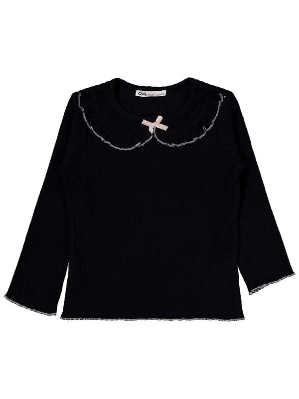 Civil Girls Fırfır Yakalı 2-5 Yaş Takım - Siyah