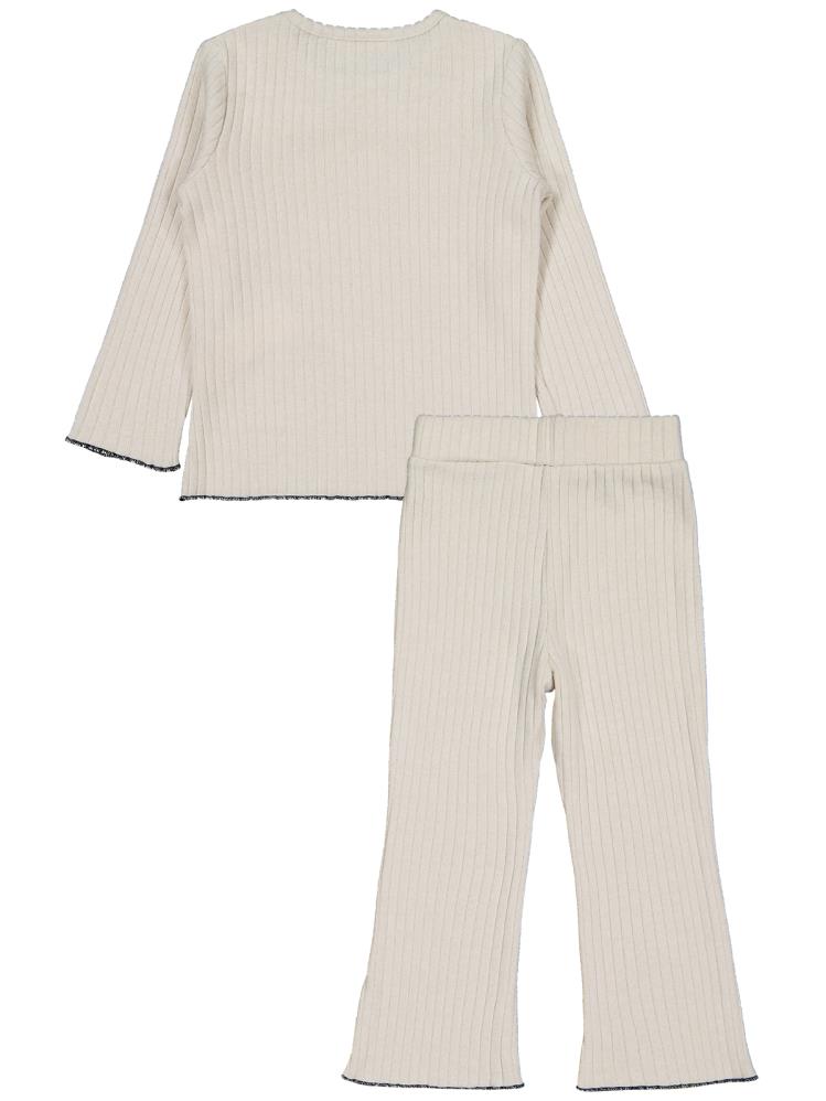 Civil Girls Fırfır Yakalı 2-5 Yaş Takım - Bej