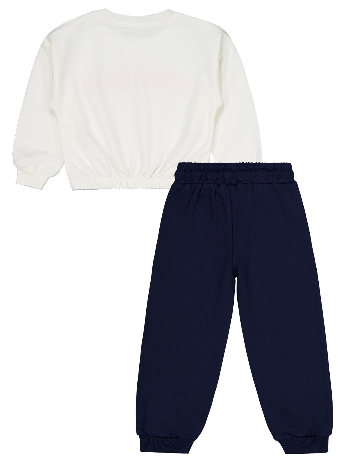 Civil Girls Unicorn Baskılı 2-5 Yaş Eşofman Takımı - Ekru