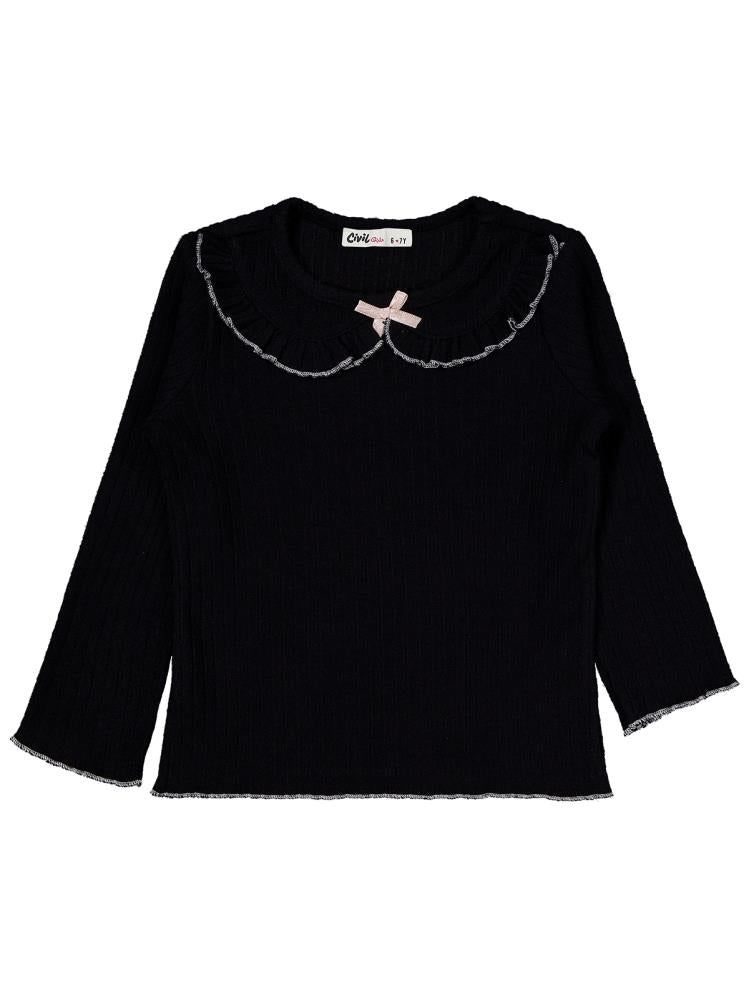 Civil Girls Fırfır Yakalı 6-9 Yaş Takım - Siyah