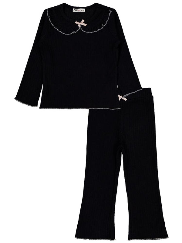 Civil Girls Fırfır Yakalı 6-9 Yaş Takım - Siyah