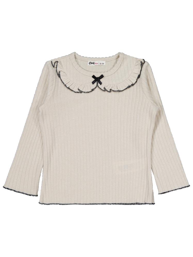 Civil Girls Fırfır Yakalı 6-9 Yaş Takım - Bej