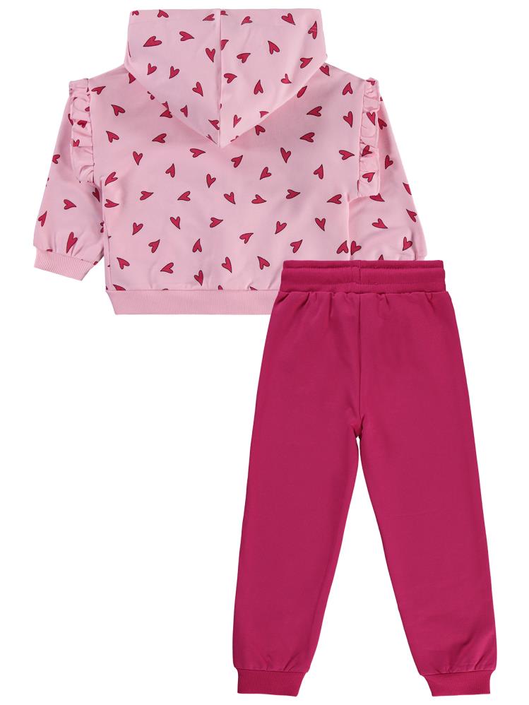 Civil Girls Kalp Baskılı 2-5 Yaş Eşofman Takımı - Pembe