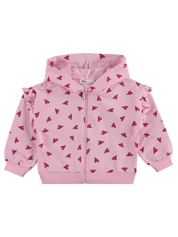 Civil Girls Kalp Baskılı 2-5 Yaş Eşofman Takımı - Pembe