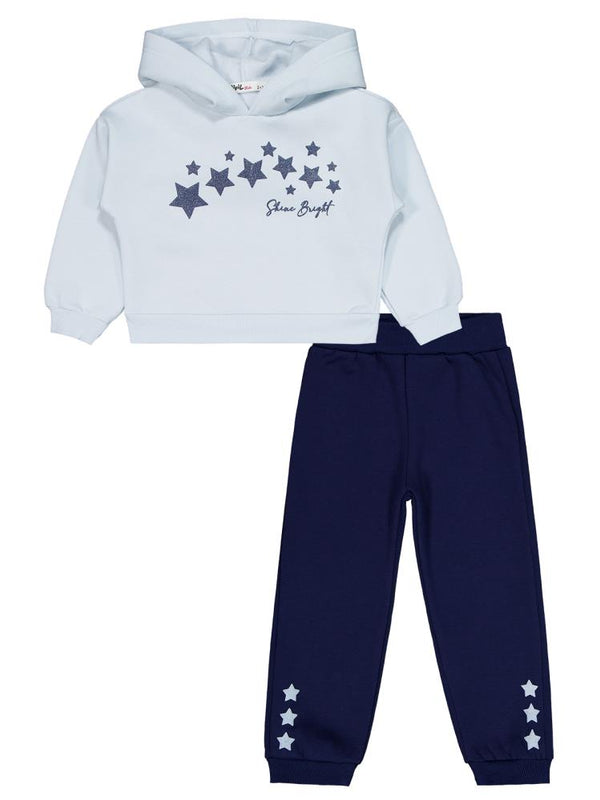 Civil Girls Yıldızlar Baskılı 2-5 Yaş Eşofman Takımı - Mavi