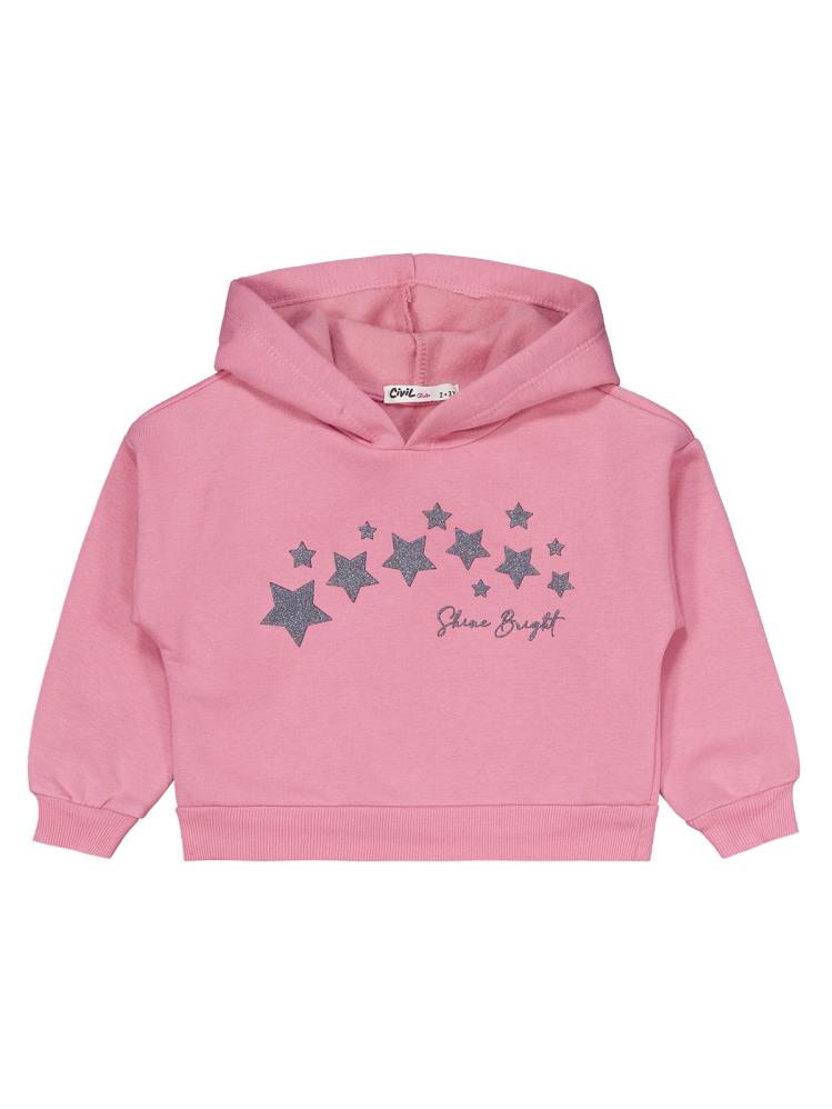 Civil Girls Yıldızlar Baskılı 2-5 Yaş Eşofman Takımı - Pembe