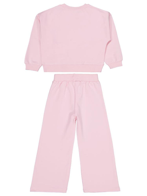 Civil Girls Çiçek Aksesuarlı  2-5 Yaş Eşofman Takımı - Pudra