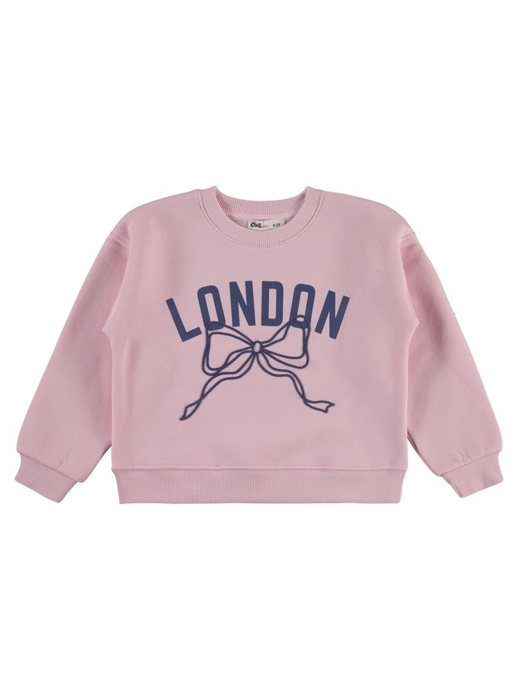 Civil Girls London Baskılı 6-9 Yaş Eşofman Takımı - Pudra