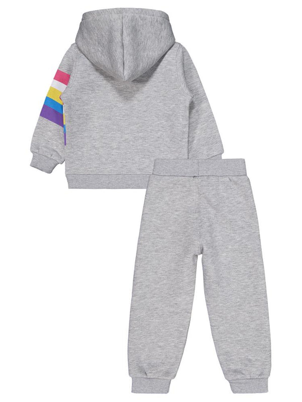 Civil Girls Gökkuşağı Baskılı 2-5 Yaş Eşofman Takımı - Gri