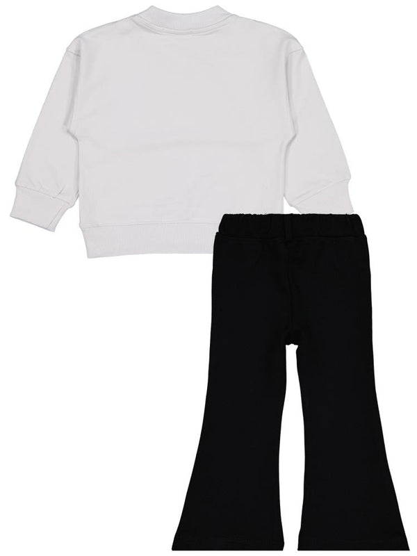 Civil Girls Simli Kelebek Baskılı 2-5 Yaş Takım - Gri