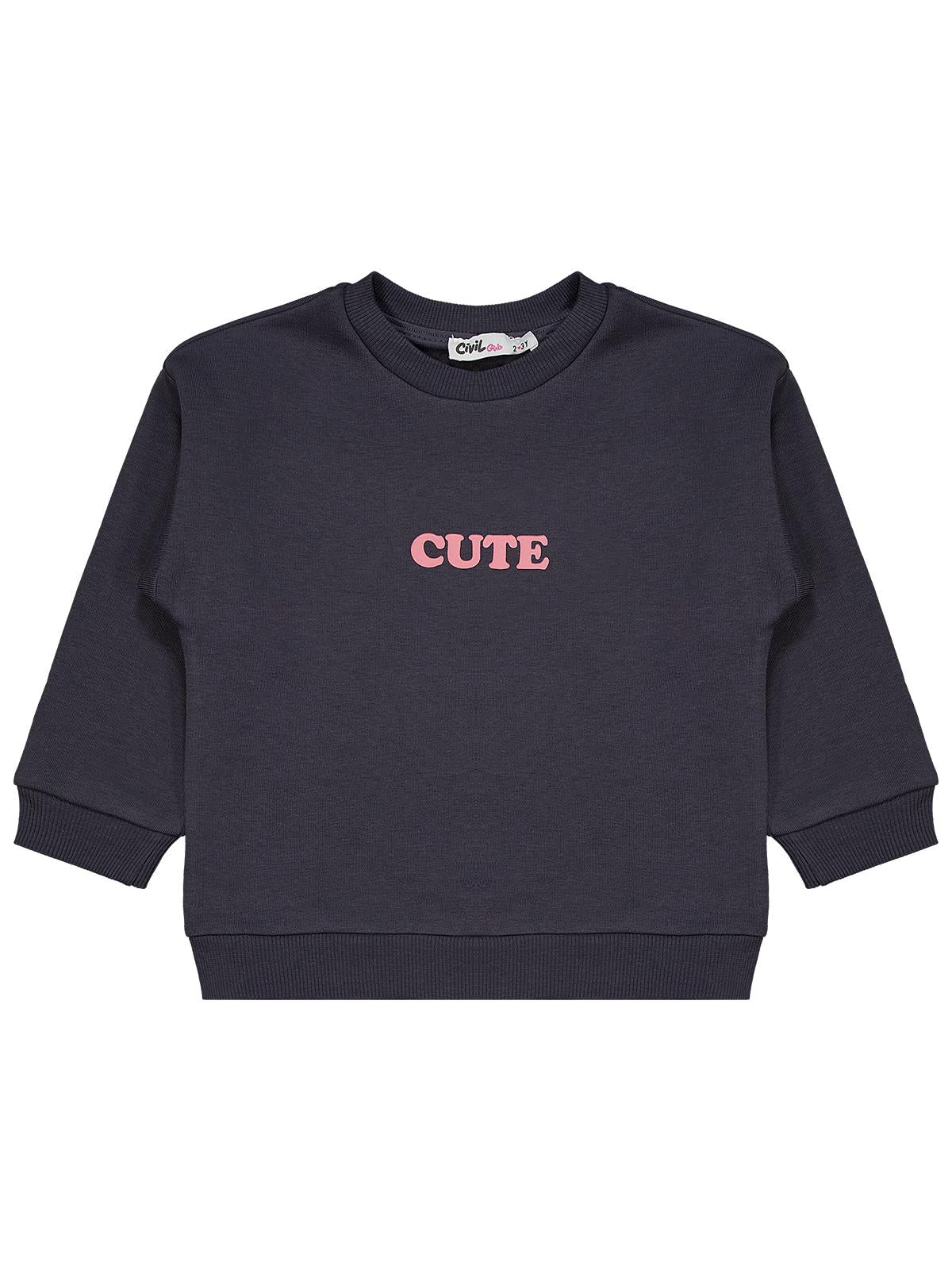 Civil Girls Cute Baskılı 2-5 Yaş Eşofman Takımı - Gri