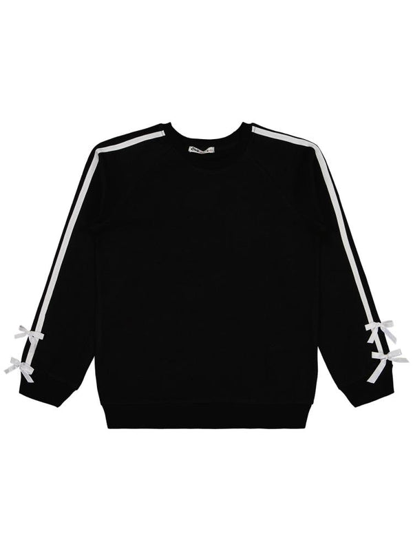 Civil Girls Şeritli Fiyonklu 10-13 Yaş Eşofman Takımı - Siyah