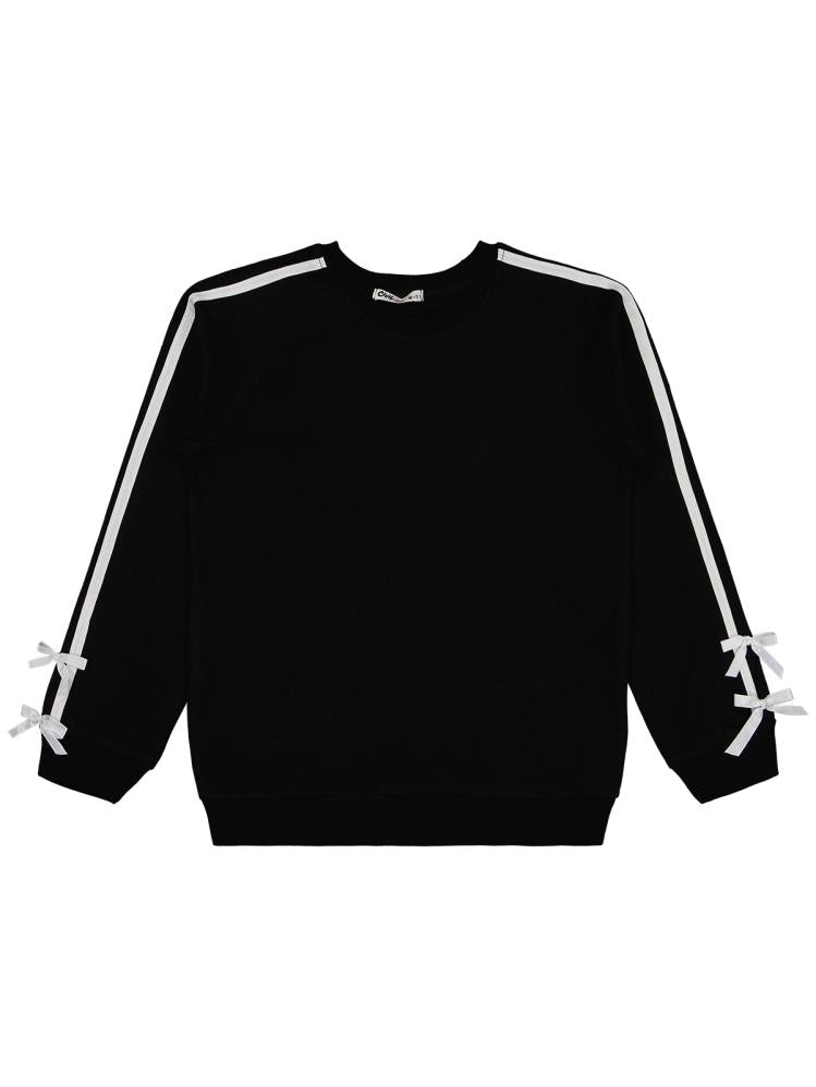 Civil Girls Şeritli Fiyonklu 10-13 Yaş Eşofman Takımı - Siyah